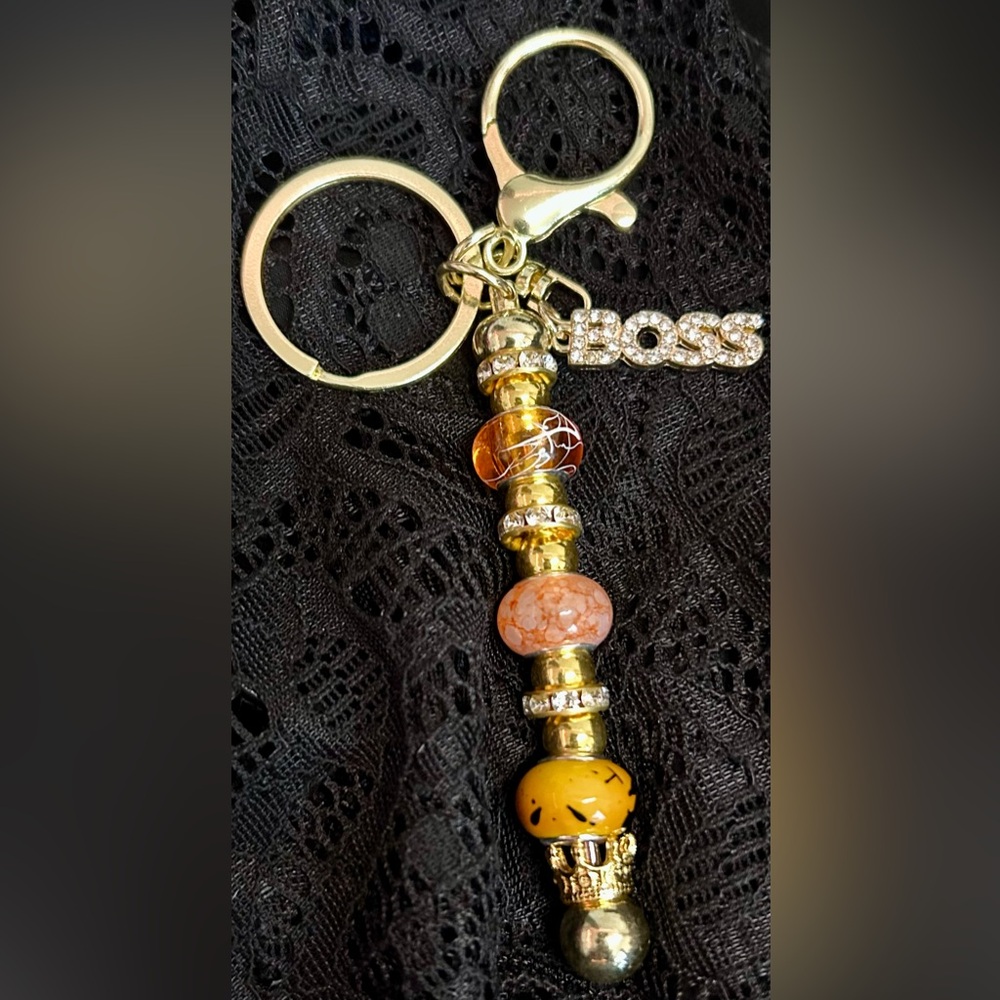 “Boss” Handmade Beaded Keychain | Inspirational Gift | Purse & Bag Charm